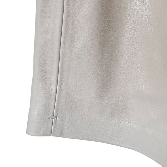 7 For All Mankind Elastic Waist Faux Leather Pants Pockets Cream Women Size XL - Picture 15 of 16